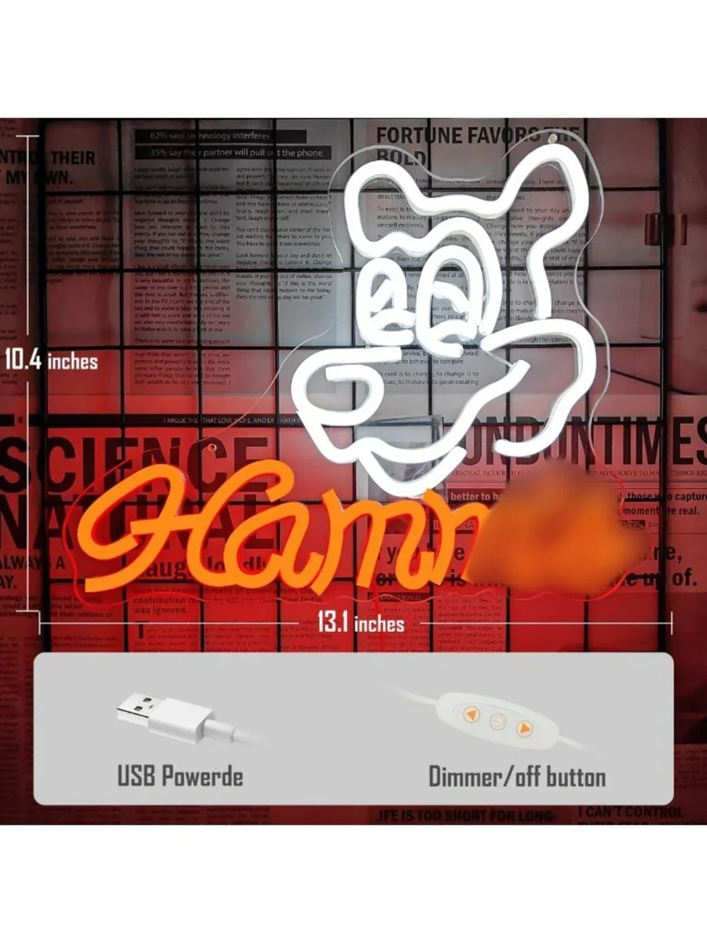 Dimmable Neon Bear Sign for Wall Decor | LED Light for Home Bar, Pub, Man Cave